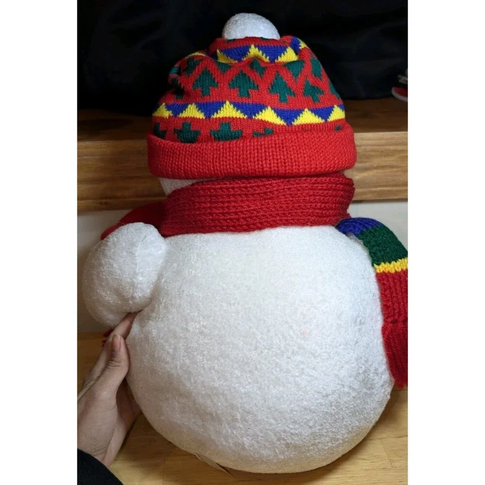 Snowman Chenille Stuffed Plush VTG 12